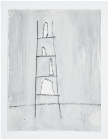 Paolo Icaro (1936) Senza titolo Matita grassa e gouache su carta cm 32x24,5...