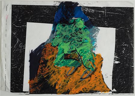 Mario Schifano (1934-1998) Senza titolo (ritratto cancellato) Firmata...