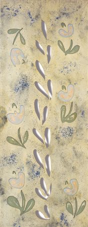 Salvatore Emblema (1929-2006) Senza titolo Terre ed intagli su legno cm...