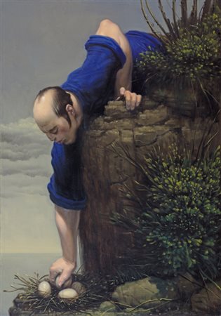 Wainer Vaccari (1949) Ladro di uova Firmato e datato W. Vaccari 93 sul retro...