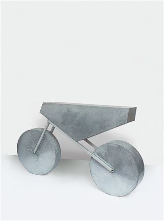 Umberto Cavenago (1959) Enduro Lamiera zincata, alluminio e acciaio inox cm...