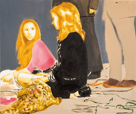 Miltos Manetas (1964) Ganguro girls and man con pelliccia Firmato e datato...