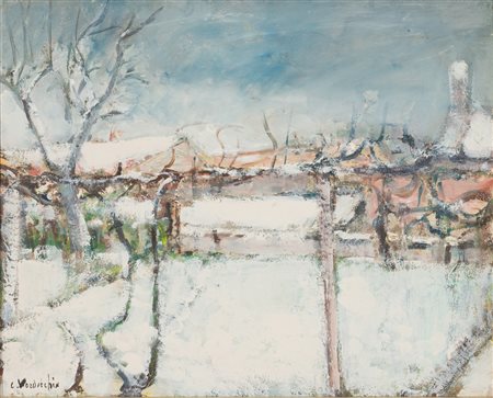 Carlo Verdecchia (Casoli di Atri, 1905 - Atri 1984) Inverno olio su tavola,...