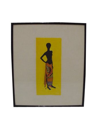 Anonimo Senza titolo (Stampa africana) stampa su tessuto,cm 55x45