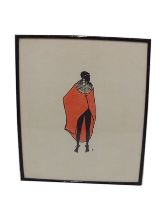 Anonimo Senza titolo (Stampa africana) stampa su tessuto, cm 55x45