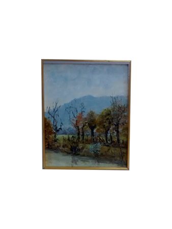 L. Facchi Vegetazione in riva al ruscello olio su masonite, cm 35x27 Firmato...