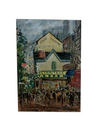 Antonio Asturi Lourdes olio e acrilico su carta, cm 64x44 firmato Asturi in...