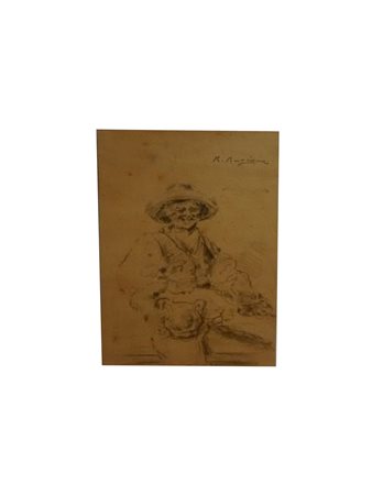 Raffaele Ragione (Napoli,1851 -1925) Il venditore di acqua carboncino su...