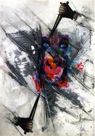 Anna Comba "non ho sonno" olio e tecnica su telacm 100x70 Opera pubblicata su...