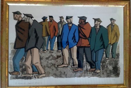 Pietro Morando Scioperi litografia su carta (P.A.) cm 50x70