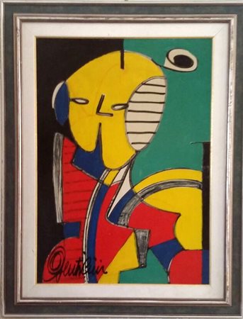 Aldo Gentilini "Figura astratta" olio su tela cm 70x50