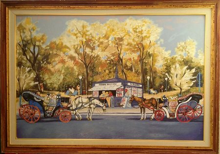 Walter Piacesi "Viareggio" serigrafia su tela cm 70x100