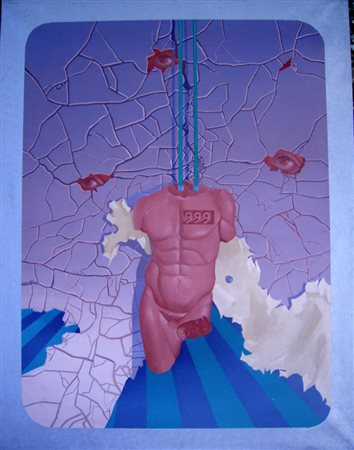 Walter Jervolino "999" olio su tela cm 80x60 Autentica Galleria L'Alfiere-TO