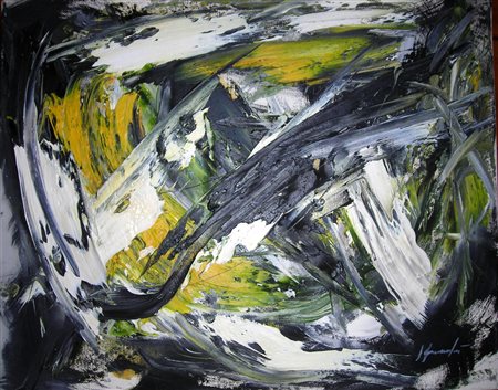 Silvio Formichetti "Composizione astratta" olio su tela cm 30x40 Autentica...