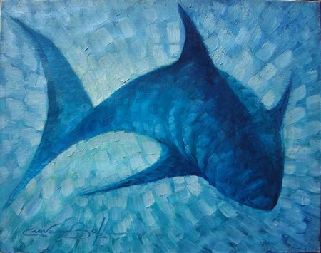 Giovanni Boffa "Lo Squalo" 1972 olio su tela cm 40x50 Prov.Galleria...