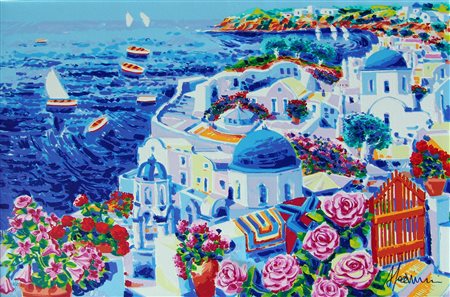 Athos Faccincani "Intorno a Portofino" serigrafia polimaterica a 36 passaggi...