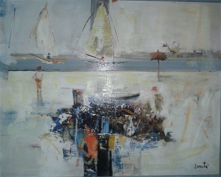 Gaetano Lanatà senza titolo olio su tela cm 40x50 Firma in basso a destra,...