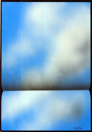 Antonio Carena "Libro cielo" tecnica mista su cartoncino cm 31x22 Prov....