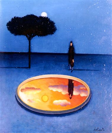 Franco Fortunato senza titolo olio su tela cm 40x50 Firma in basso a destra...