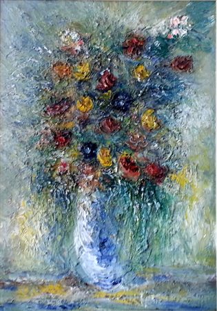 Mario Falchi "Mazzo di Fiori" olio su tela cm 50x70 Autentica dell'artista su...