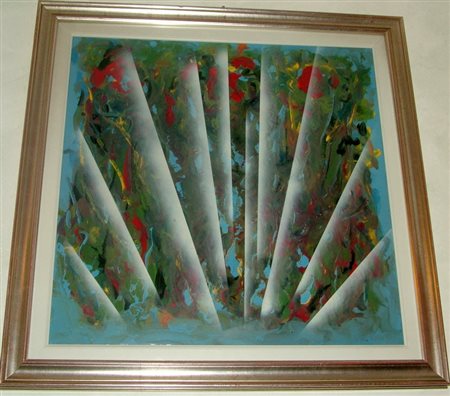 Emilio Cremonesi "Ventaglio" 1990 olio su tela cm 50x50 Prov. Galleria...
