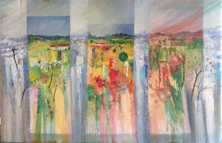 Gabriella Lucatello "Nel flusso del tempo(2) 2009 olio su polistirolo cm...