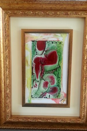 Vittorio Varrè "Composizione verde" 2015 olio e smalti su tela cm 30x20...
