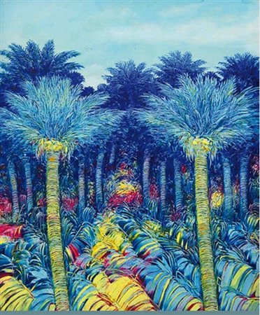 Andrea Quarto "Oasi", 2001 Olio su tela cm 50x60 Firma in alto a destra