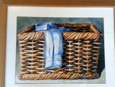 Fabio Aguzzi "La camicia blu" anni '90 acquerello su carta cm 36x45 Autentica...