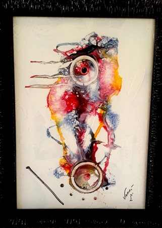 Vittorio Varrè "The sound of the wind" 2014 olio e smalti su tavola cm 70x50...