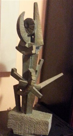 Piero Ducato "Composizione astratta" scultura polimaterica cm 57x30 Prov....
