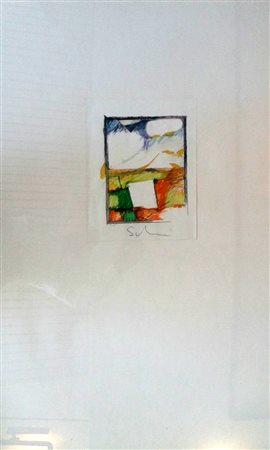 Mario Schifano "S.T. Anni 70. tecnica mista su carta cm 100x70 Archivio...