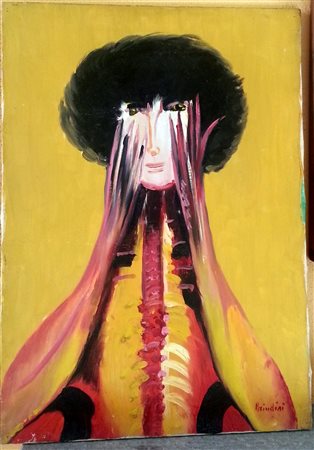 Remo Brindisi "figura femminile" anni 70.Olio su tela cm 70x50.Firma in basso...