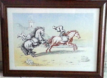 Giorgio De Chirico, " cavalli in riva all'egeo.". Pubblicato su catalogo...