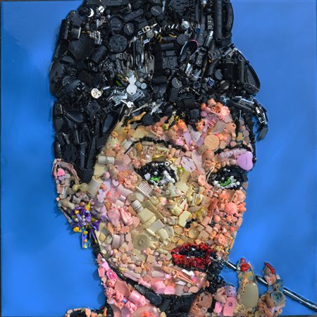 Lady Be. Audrey Hepburn "2015. olio ,acrili e inserti su tavola cm...