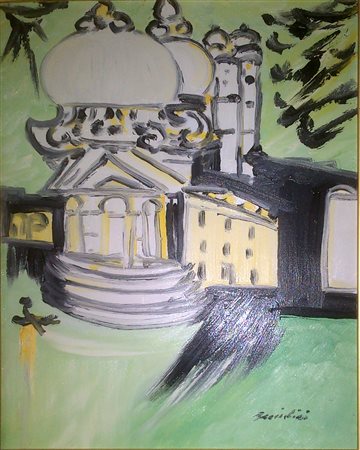 Remo Brindisi "Chiesa della salute" olio su tela cm 50x40.Autentica e...