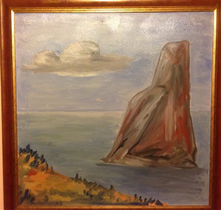 Albino galvano "isola " olio su tela cm 80x80.Autentica dell'artista su foto