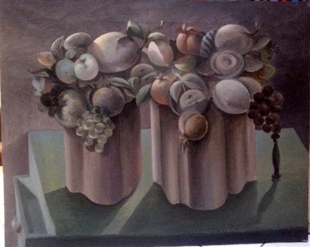 Ercole Pignatelli " basamento frutteto…"olio su tela cm 63x79.Autentica su...
