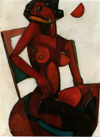 Bruno Landi."nudino "2008. Olio su tela cm 40x30.firma in basso a sinistra,...