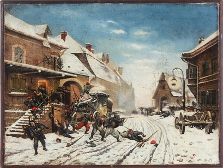 VERVLOET FRANS (1795 - 1872) Interno di chiesa. 1845. Acquarello su carta. Cm...