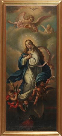 PITTORE ITALIANO DEL XIX SECOLO Madonna e angeli, San Giuseppe e il Bambino....