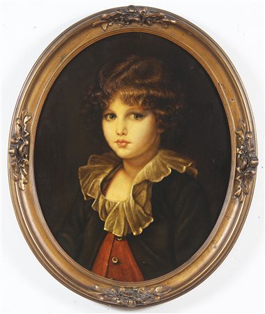 ARTISTA NORDEUROPEO DEL XIX SECOLO Volto di fanciullo. Olio su tavola. Cm...