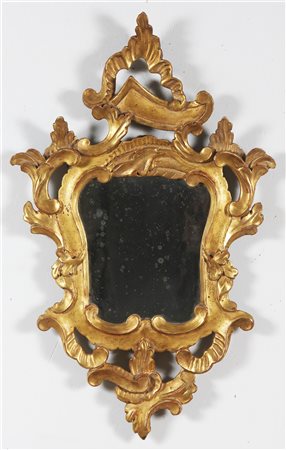 MANIFATTURA ITALIANA Lotto composto da una coppia di specchiere in legno...