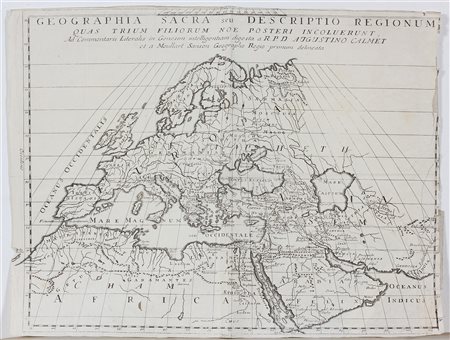 AGOSTINO CALMET (1672 - 1757) Cartina dell' Europa. Incisione. Cm 24,50 x...