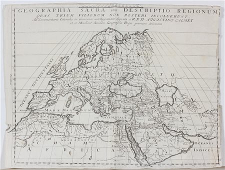 AGOSTINO CALMET (1672 - 1757) Cartina dell' Europa. Incisione. Cm 24,50 x...
