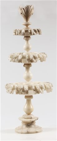 MANIFATTURA ITALIANA DELLA FINE DEL XIX SECOLO Alzata. Alabastro. Cm 29,00 x...