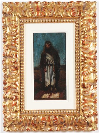 USSI STEFANO (1822 - 1901) Senza titolo. Olio su tavola. Cm 11,00 x 22,00. Al...