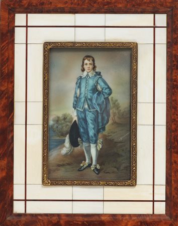 ARTISTA INGLESE DEL XIX SECOLO Ritratto di gentiluomo. Olio su avorio. Cm...