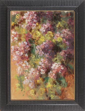 BARCHI ANNUNZIO (1869 - 1897) Viole. Olio su tavola. Cm 50,00 x 70,00....