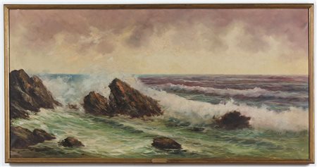 ANONIMO Lotto composto da n. 2 opere. Olio. Cm 118,00 x 50,00. Golfo di...